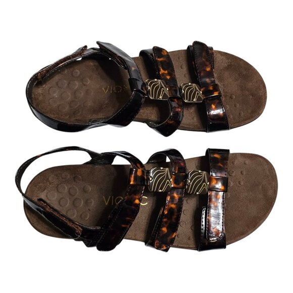 Vionic Women’s Amber Sandals Brown Tortoise Shell Size 8 Strappy - READ - Picture 7 of 12